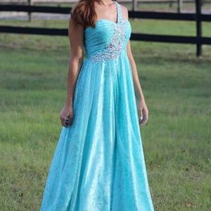 SOLD Masquerade Aqua Dress